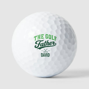 Golf Vader Groen Vintage Naam Design Golfballen