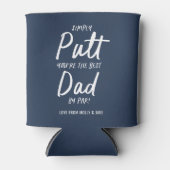 Golf vader moderne marine blauwe typografie grappi blikjeskoeler (Voorkant)