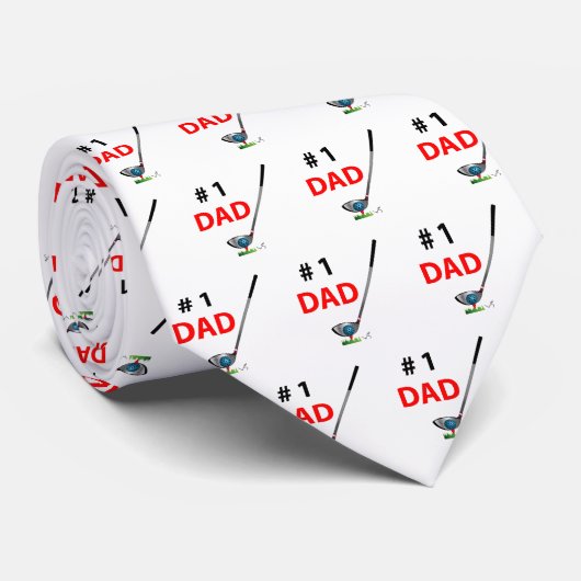 Golf Vaderdag Stropdas Best Dad Pattern (Opgerold)