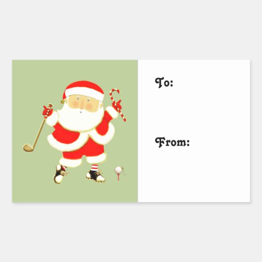 Golf Vakantie Cadeautags Rechthoekige Sticker (Voorkant)