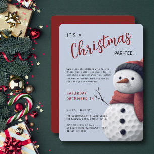 Golf Vakantie Kerst Par-Tee Sneeuwman Festive Kaart