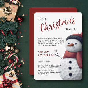 Golf Vakantie Kerst Par-Tee Sneeuwman Festive Uitn Kaart