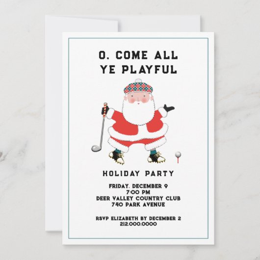 Golf Vakantie Party Kaart (Voorkant)