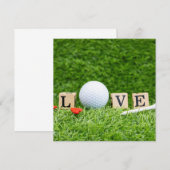 Golf Valentijnsdag ball met Love wooden Word (Voorkant / Achterkant)