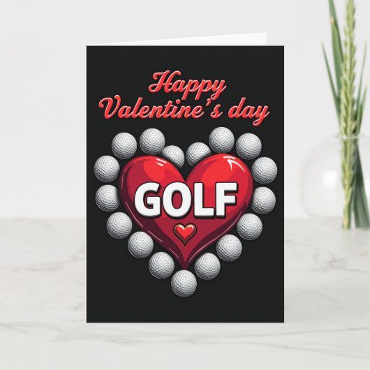 Golf Valentijnsdag Hartelijke Kaart (Voorkant)