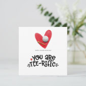 Golf Valentijnsdag met golfballen op rood hart Feestdagenkaart (Staand voorkant)