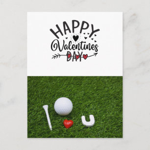 Golf Valentijnsdag met golfballen voor Golfer Briefkaart