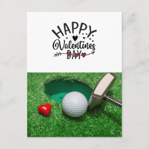 Golf Valentijnsdag met golfballen voor Golfer Briefkaart