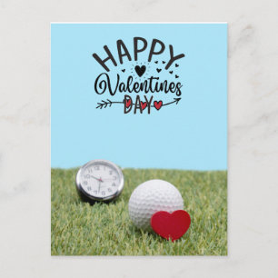 Golf Valentijnsdag met golfballen voor Golfer Briefkaart