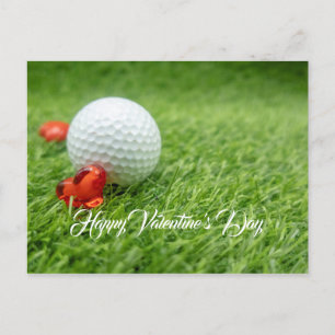 Golf Valentijnsdag met liefde en golfbal Feestdagenkaart