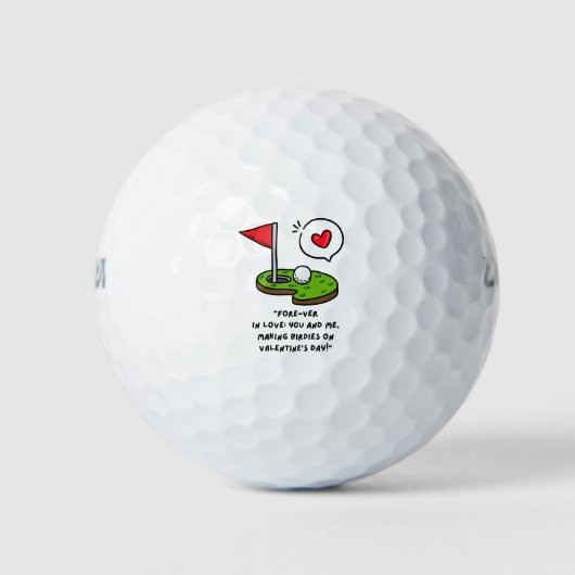 Golf Valentijnsdag met rood hart Golfballen (Voorkant)
