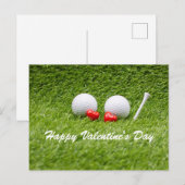 Golf Valentijnse golfballen houden van hart Briefkaart (Voorkant / Achterkant)