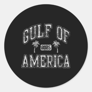 Golf van 2025 Amerika Palmbomen Grappig Ronde Sticker
