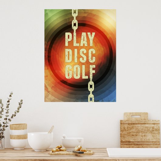 Golf van afspeelschijf poster (Keuken)