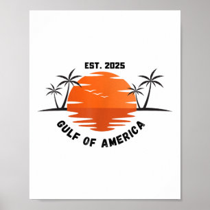 Golf van Amerika 2025 Amerikaanse vlag Mexico Retr Poster