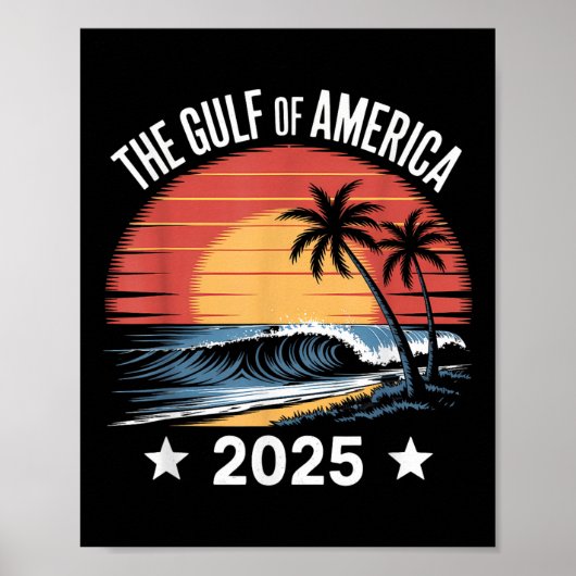 Golf van Amerika 2025  Amerikaanse vlag Poster (Voorkant)