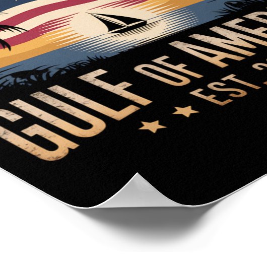 Golf van Amerika 2025  retro Amerikaanse FLA Poster (Hoek)