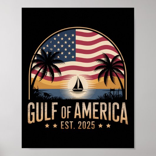 Golf van Amerika 2025  retro Amerikaanse FLA Poster (Voorkant)