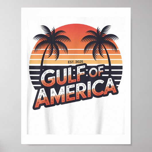 Golf van Amerika 2025 Retro Amerikaanse vlag Mexic Poster (Voorkant)