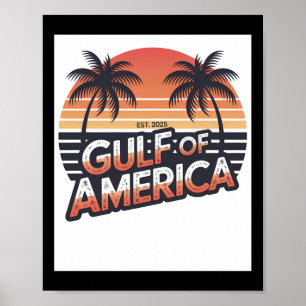 Golf van Amerika 2025 Retro Amerikaanse vlag Mexic Poster