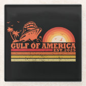 Golf van Amerika  Amerikaans patriottisch Glazen Onderzetter (Voorkant)