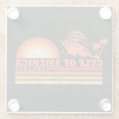 Golf van Amerika  Amerikaans patriottisch Glazen Onderzetter (Achterkant)