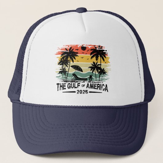 Golf van Amerika Amerikaans patriottisch ontwerp Trucker Pet (Voorkant)