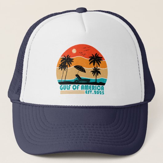 Golf van Amerika Amerikaans patriottisch ontwerp Trucker Pet (Voorkant)