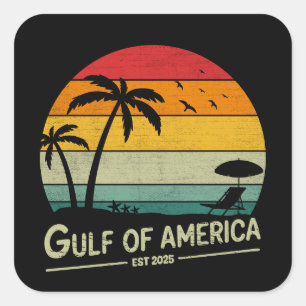 Golf van Amerika  Amerikaans patriottisch ontwerp Vierkante Sticker