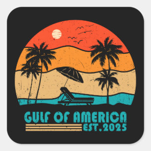 Golf van Amerika  Amerikaans patriottisch ontwerp Vierkante Sticker
