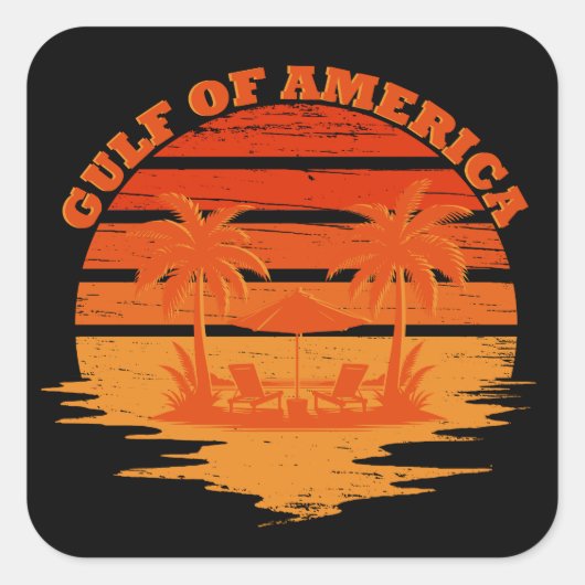 Golf van Amerika Amerikaans patriottisch ontwerp Vierkante Sticker (Voorkant)