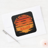 Golf van Amerika Amerikaans patriottisch ontwerp Vierkante Sticker (Envelop)