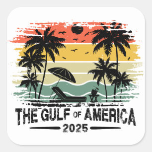 Golf van Amerika  Amerikaans patriottisch ontwerp Vierkante Sticker