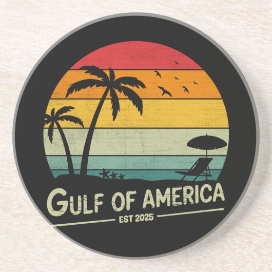Golf van Amerika  Amerikaans patriottisch ontwerp Zandsteen Onderzetter (Voorkant)
