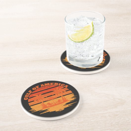 Golf van Amerika Amerikaans patriottisch ontwerp Zandsteen Onderzetter (Zijkant)