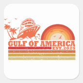 Golf van Amerika  Amerikaans patriottisch Vierkante Sticker (Voorkant)