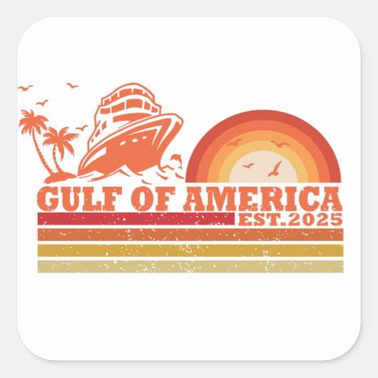 Golf van Amerika  Amerikaans patriottisch Vierkante Sticker (Voorkant)