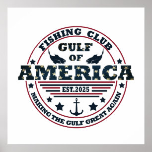 Golf van Amerika Amerikaanse patriottische visclub Poster