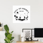 Golf van Amerika Amerikaanse patriottische visheng Poster (Thuiskantoor)