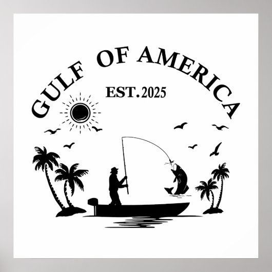 Golf van Amerika Amerikaanse patriottische visheng Poster (Voorkant)