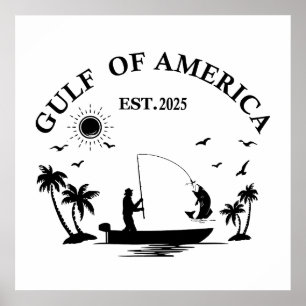 Golf van Amerika Amerikaanse patriottische vispaal Poster
