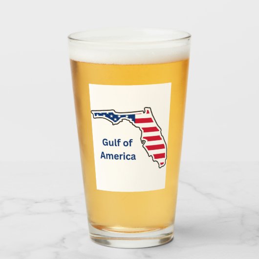 Golf van Amerika Bierglas Glas (Voorkant gevuld)