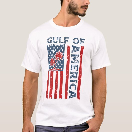 Golf van Amerika EST 2025 Amerikaanse vlag T-shirt (Voorkant)