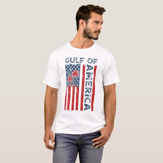 Golf van Amerika EST 2025 Amerikaanse vlag T-shirt (Voorkant volledig)