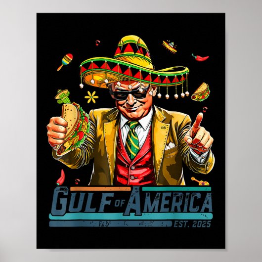 Golf van Amerika EST 2025 Cinco de Mayo Trump G Poster (Voorkant)