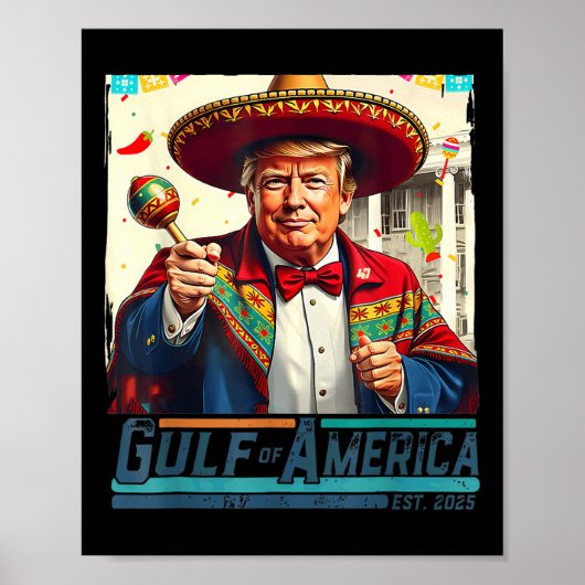 Golf van Amerika EST 2025 Cinco de Mayo Trump G Poster (Voorkant)