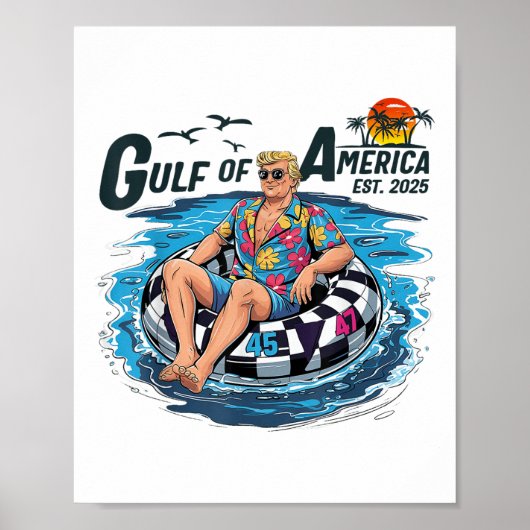 Golf van Amerika EST 2025 Grappige Trump Poster (Voorkant)