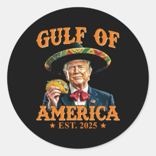  Golf van Amerika EST 2025 Grappige Trump Ronde Sticker