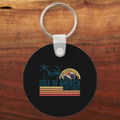 Golf van Amerika EST 2025 Retro Beach 18 Sleutelhanger (Voorkant)