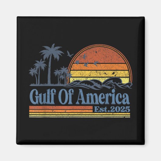 Golf van Amerika EST 2025 Retro  Beach 1 Magneet (Voorkant)